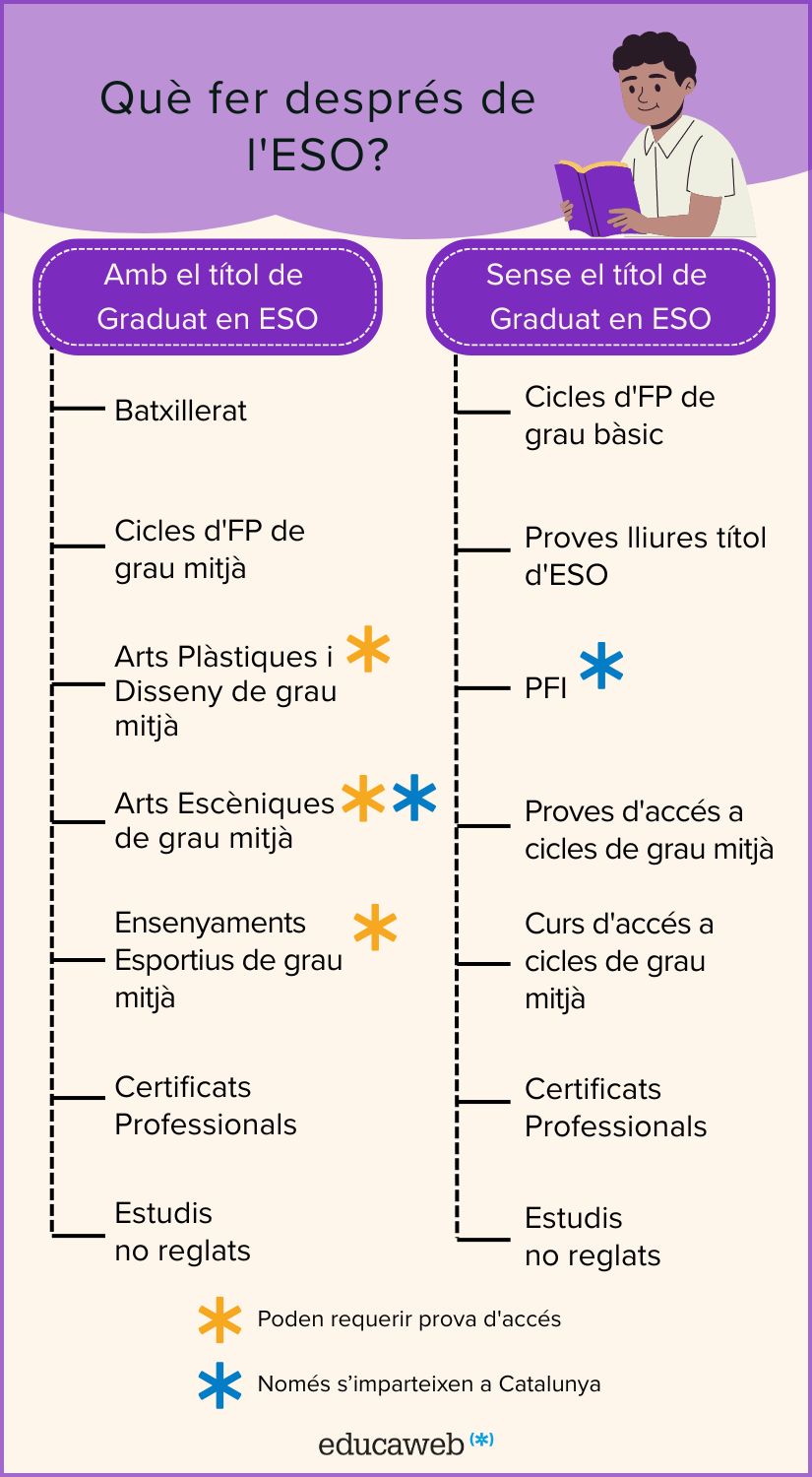 Infografia sobre opcions acadèmiques després de l'ESO