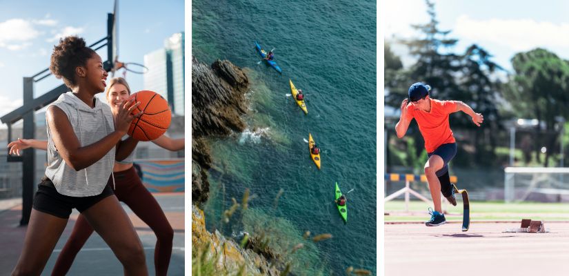 Joves diversos fent esport