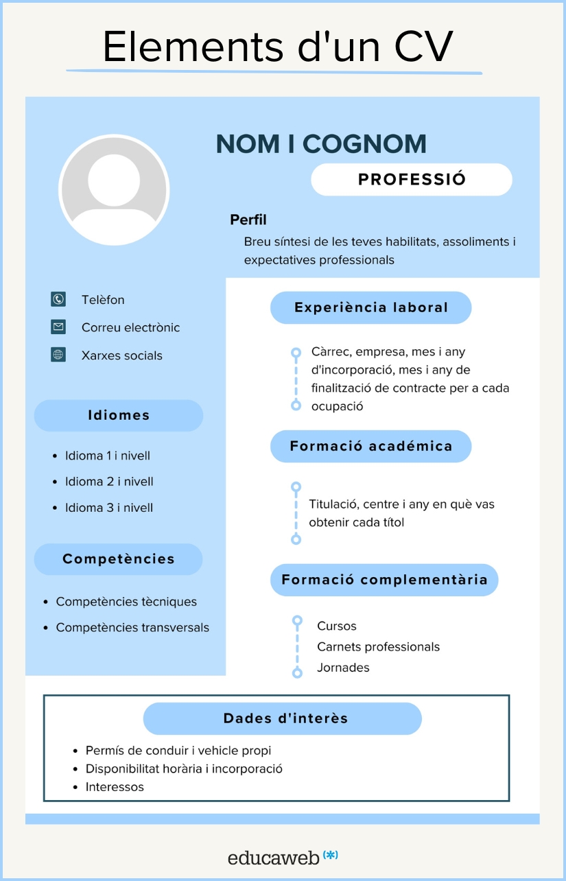 Infografia, elements que ha de tenir un curriculum